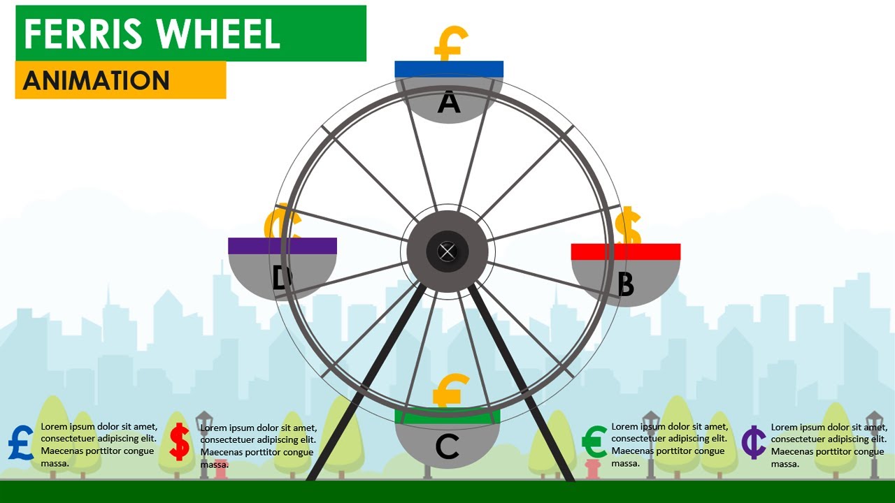 Free Animated PowerPoint Template with Realistic Ferris Wheel Animation | Giant Wheel Slide | PPT