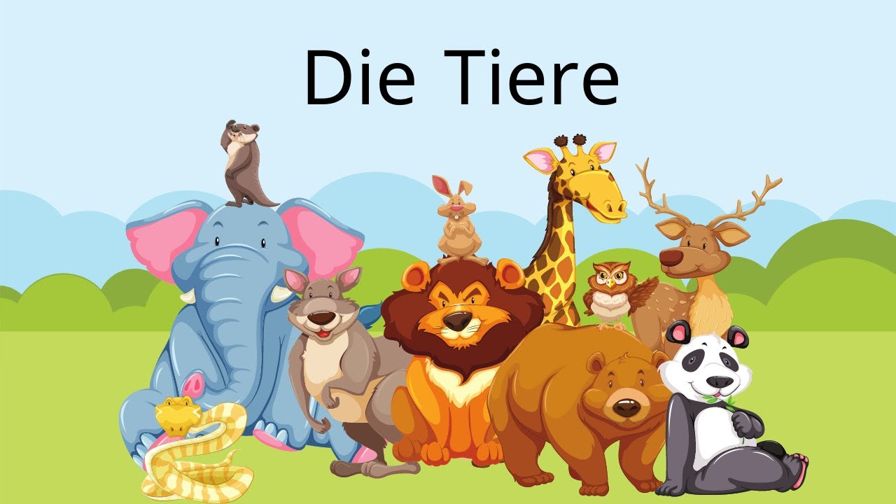 Die Tiere auf Deutsch (Wortschatz) / The Animals in German  /الحيوانات باللغة الالمانية