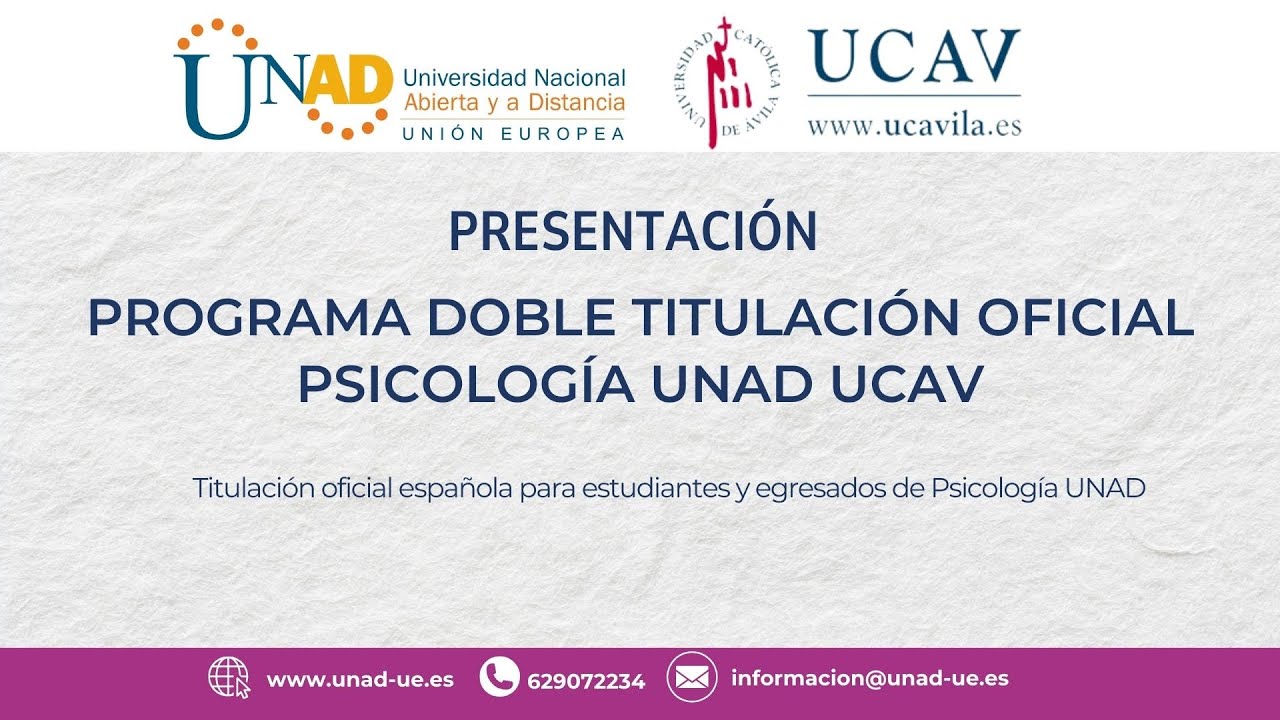 Lanzamiento: Programa Doble Titulación UNAD-UCAV en Psicología