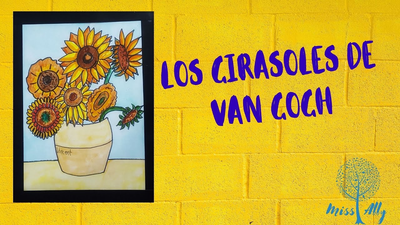 Como dibuja los Girasoles de Vincent Van Gogh de una manera fácil y divertida.