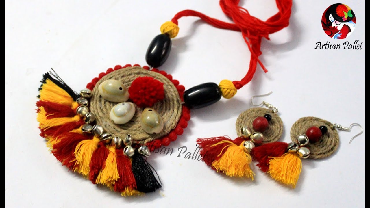DIY Handmade Jute Jewelry Making | Jute Ornaments | Jute Jewellery Tutorial  @Artisan Pallet