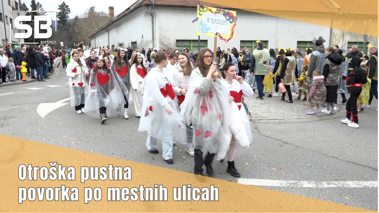 Otroška pustna povorka po mestnih ulicah