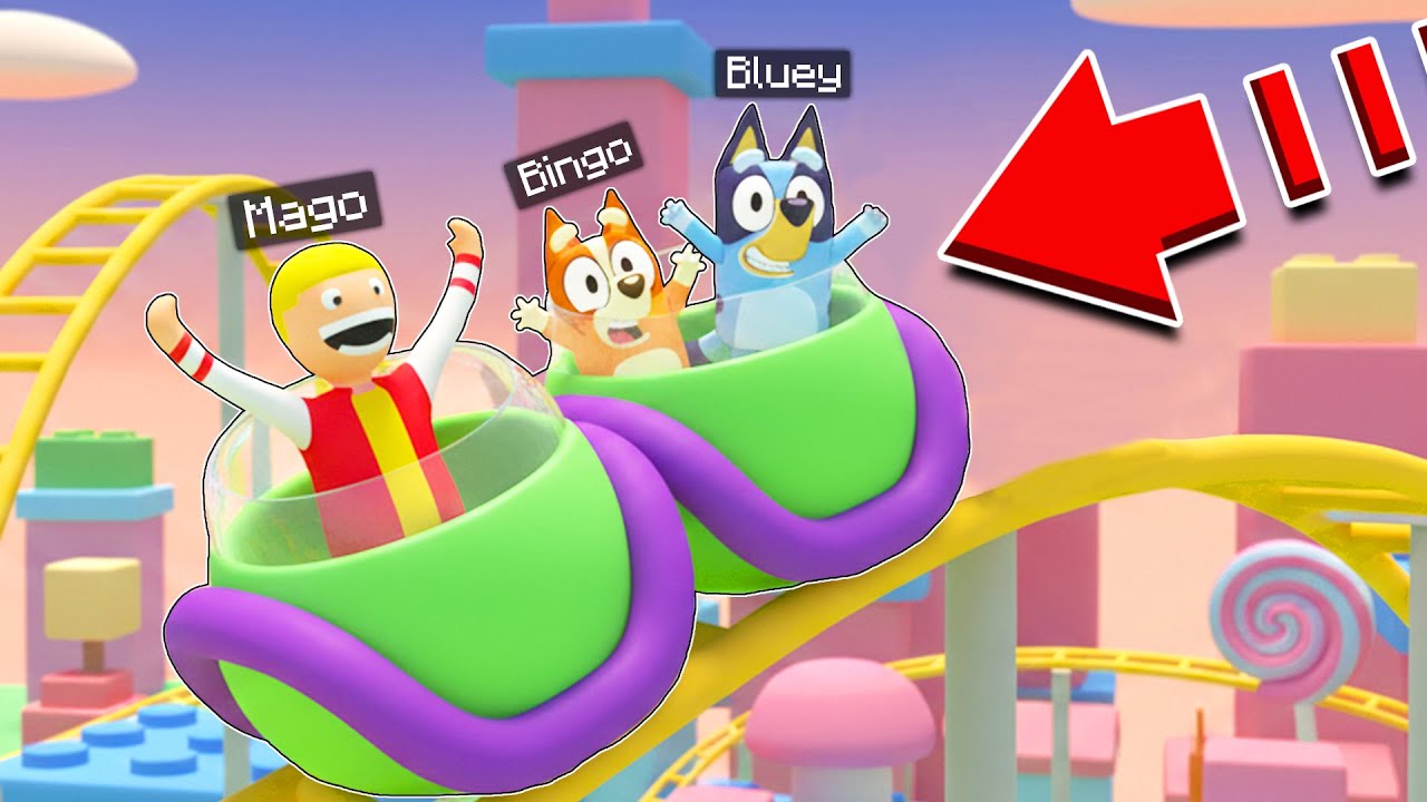 BLUEY Y BINGO VISITAN EL PARQUE DE ATRACCIONES DE PLASTILINA