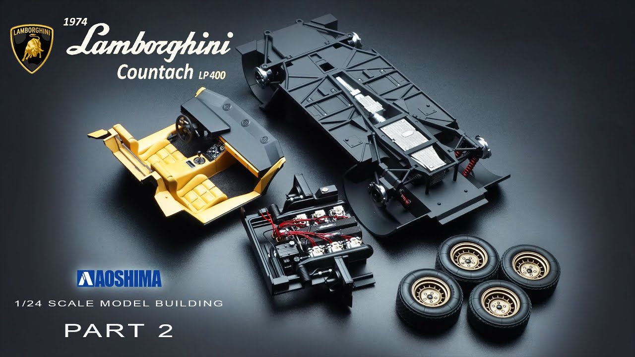 #02 Lamborghini Countach LP400 | Aoshima | 1/24 | Scale Model Building | ASMR |
