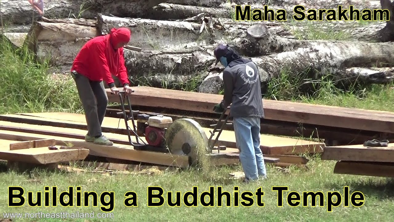 Giant Handmade tools used to build a beautiful wooden Buddhist Temple