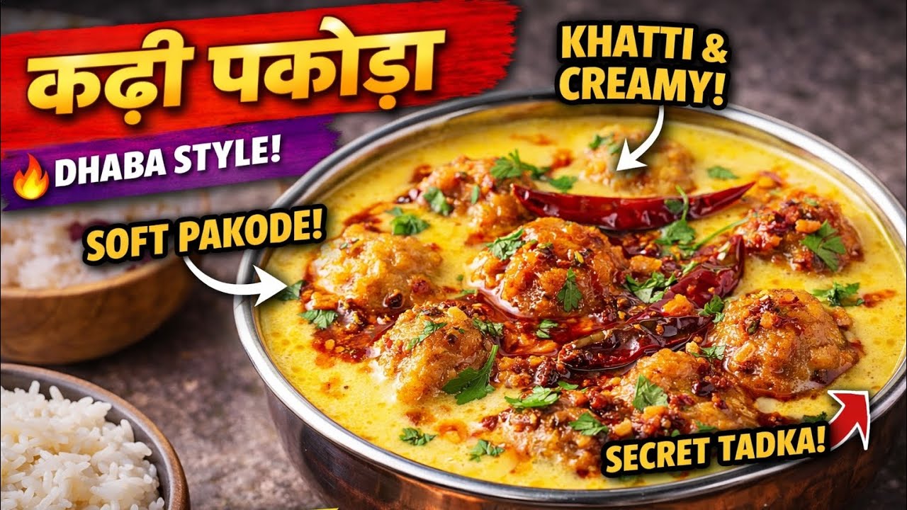 Kadhi Pakoda Recipe 😍 | Dhaba Style Kadhi Pakora Ghar Par | Perfect Khatti Kadhi Banane ka Tarika