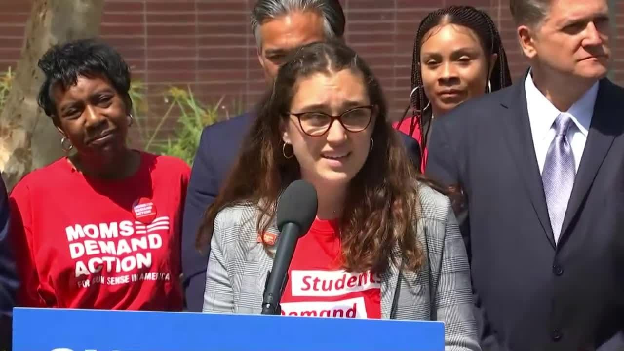 School shooting survivor Mia Tretta talks about new law against ghost guns