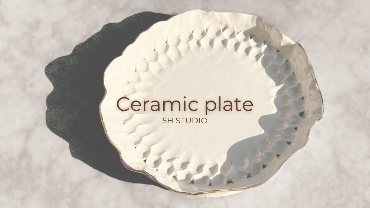 [5h Studio] 핸드빌드 기법을 활용한 도자 접시 만들기 & 꾸미기 _ [Handbuild] How to make and decorate ceramic plate