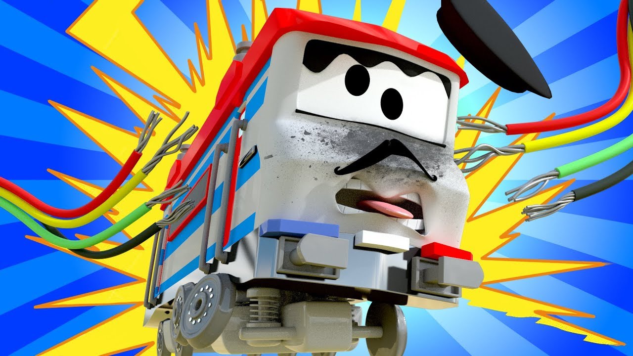 Troy The Train -  Troy the ELECTRICIAN TRAIN Saves his Friends from Electrocution - Train cartoons