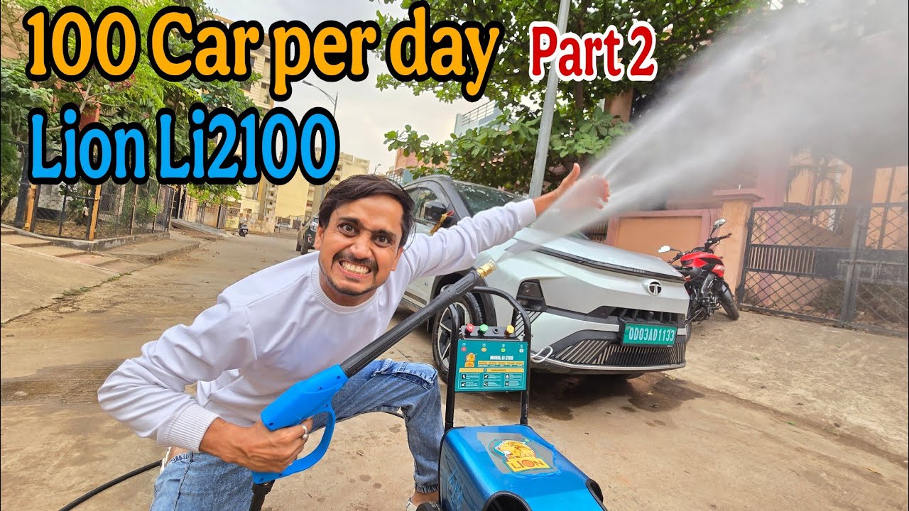 Lion Li2100 car washer machine review Pressure testing and car washing with tata nexon ev #nittorai