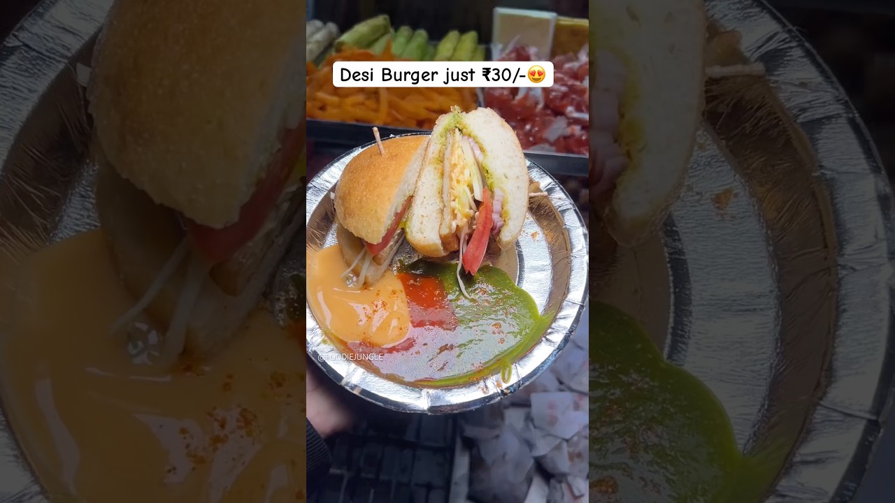 Gupta ji ka Desi StreetStyle Burger🥵😱 #indianstreetfood #viralvideo #trending #streetfood #shorts