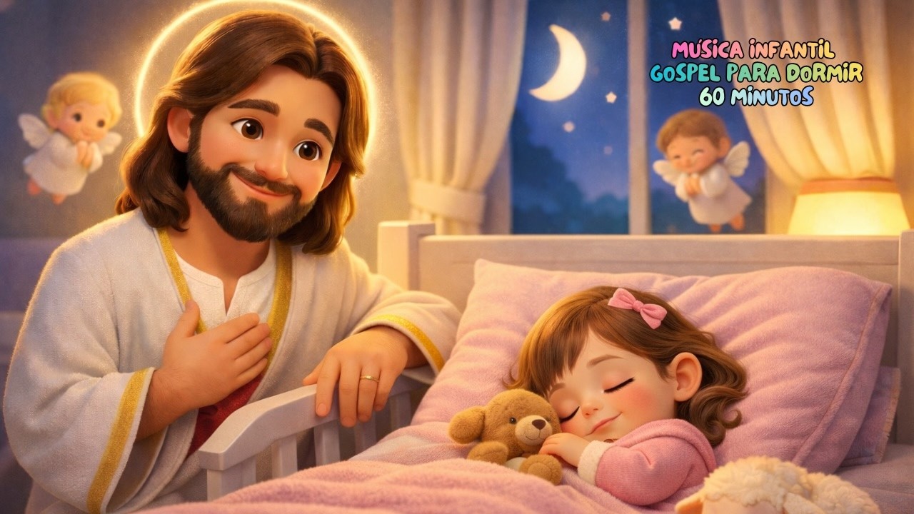 Música Gospel Suave para Dormir | 1 Hora de Louvor Infantil | Jesus Traz Descanso | Canção Infantil