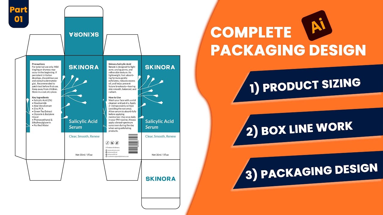How to make product design in illustrator | packaging Design 