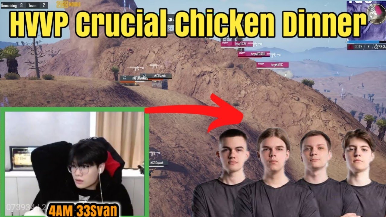4AM 33Svan Reaction on Hvvp Crucial Chicken Dinner in PMGC 2022 | Navi | Nv Paraboy