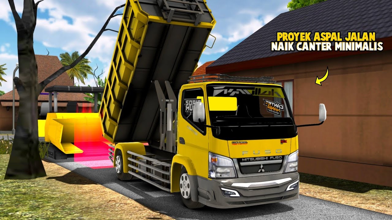 Muat Aspal Panas Naik Canter HDX Minimalis🥰ES Truck Simulator ID