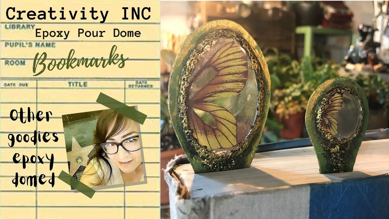 DIY Epoxy Pour to make the glass dome on a Bookmark 3D Butterfly Bookmark & FREE Printable template