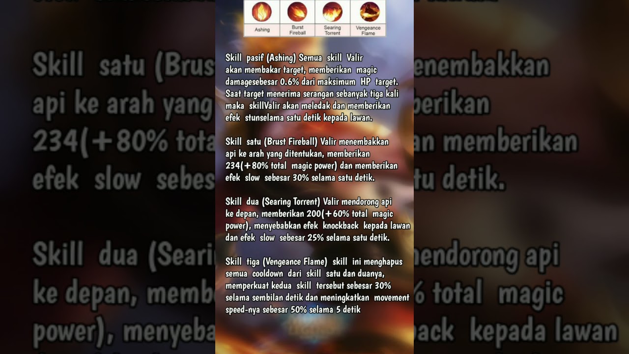 Tips & trik Valir diMobile legends 