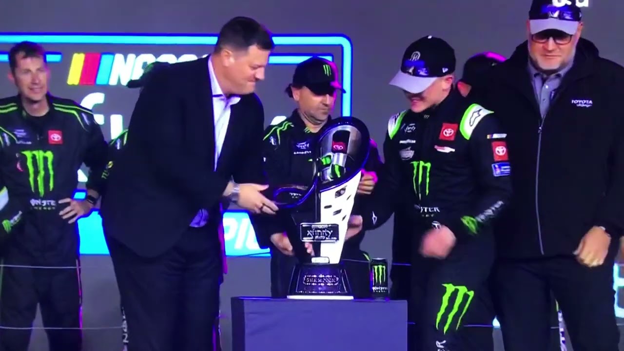 TY GIBBS 2022 NASCAR XFINITY SERIES CHAMPION TROPHY PRESENTMENT #nascarxfinityseries #tygibbs #2022