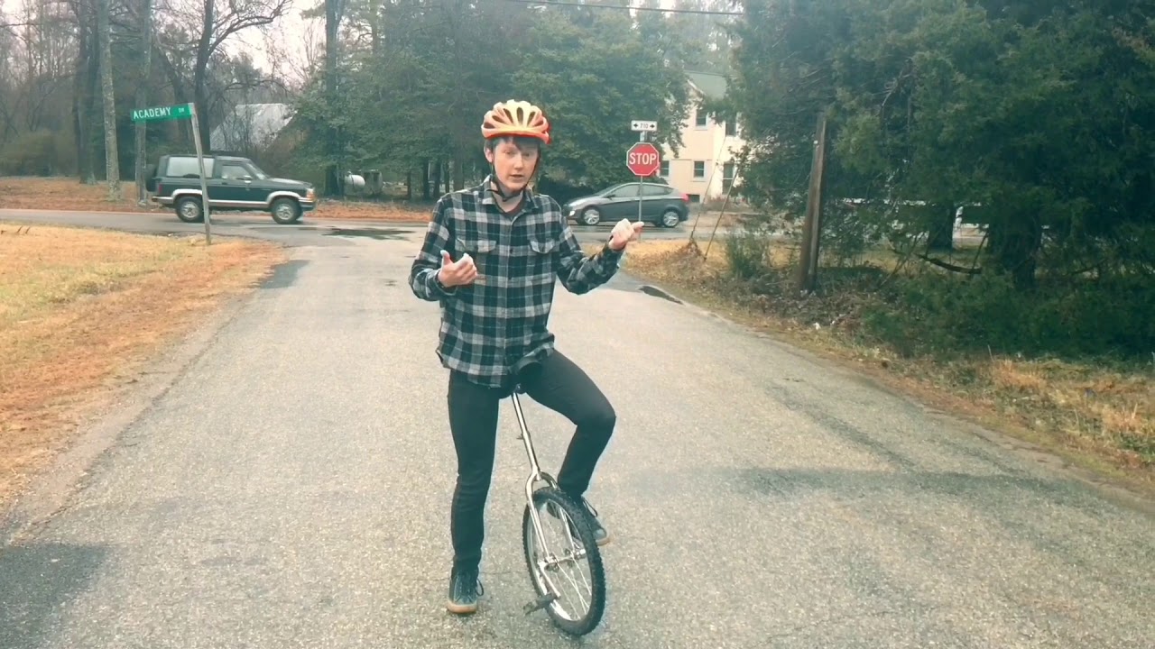 How to fall correctly on a unicycle!
