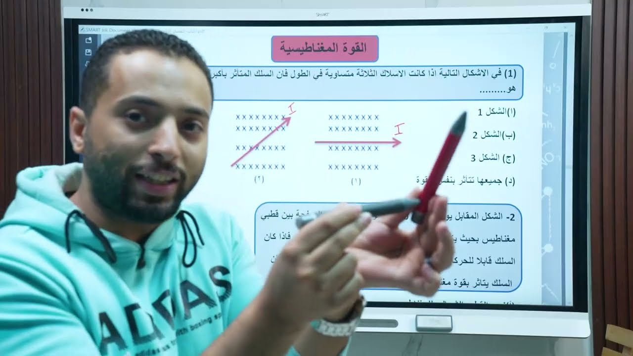 حل واجب  القوه المغناطيسيه الدرس الثالث الفصل الثاني للصف الثالث الثانوي 