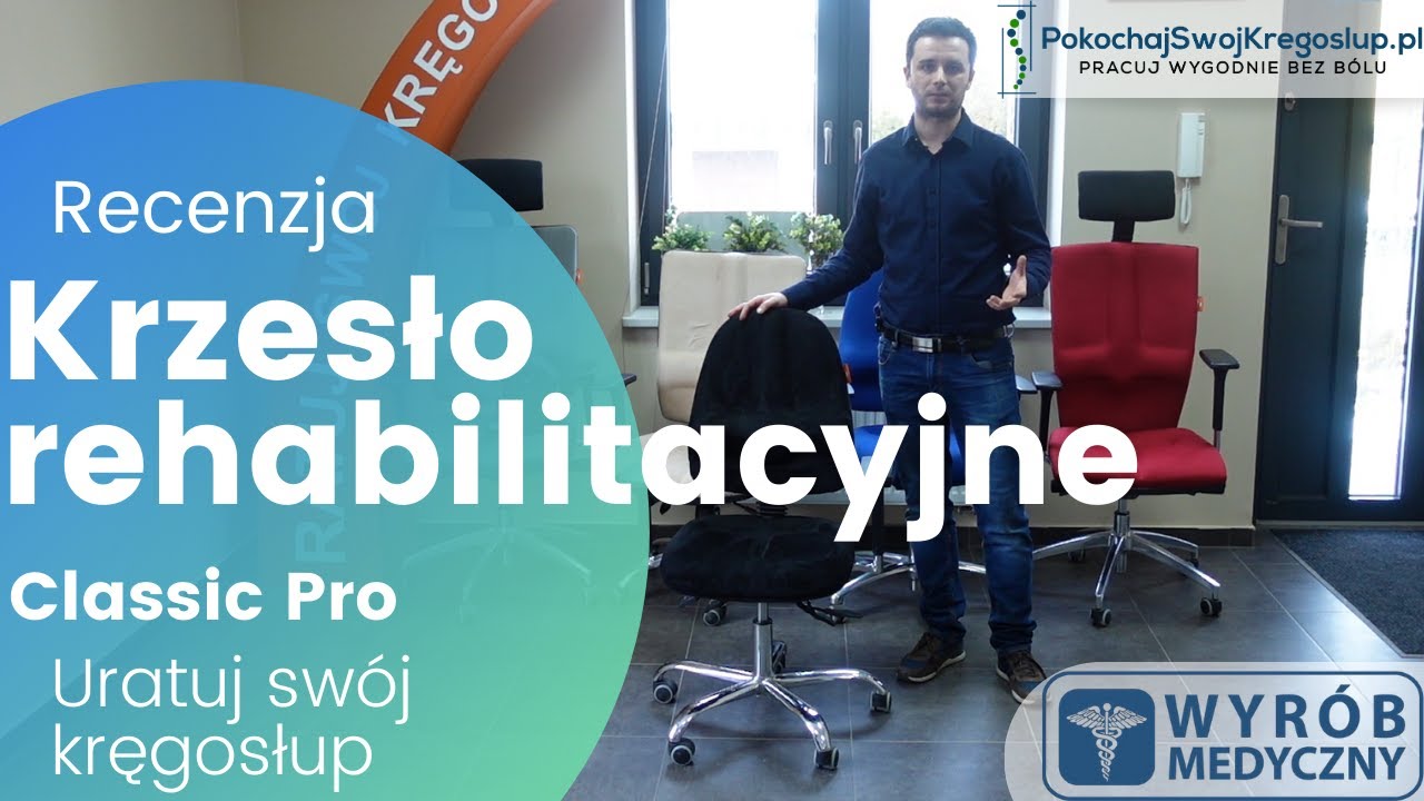 Zdrowe krzesło biurowe Classic Pro rehabilitacyjne do komputera na chory kręgosłup - Kulik System