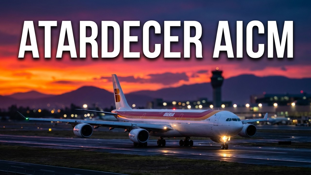 Atardecer en el Aeropuerto Internacional de la Ciudad de México AICM / MMMX