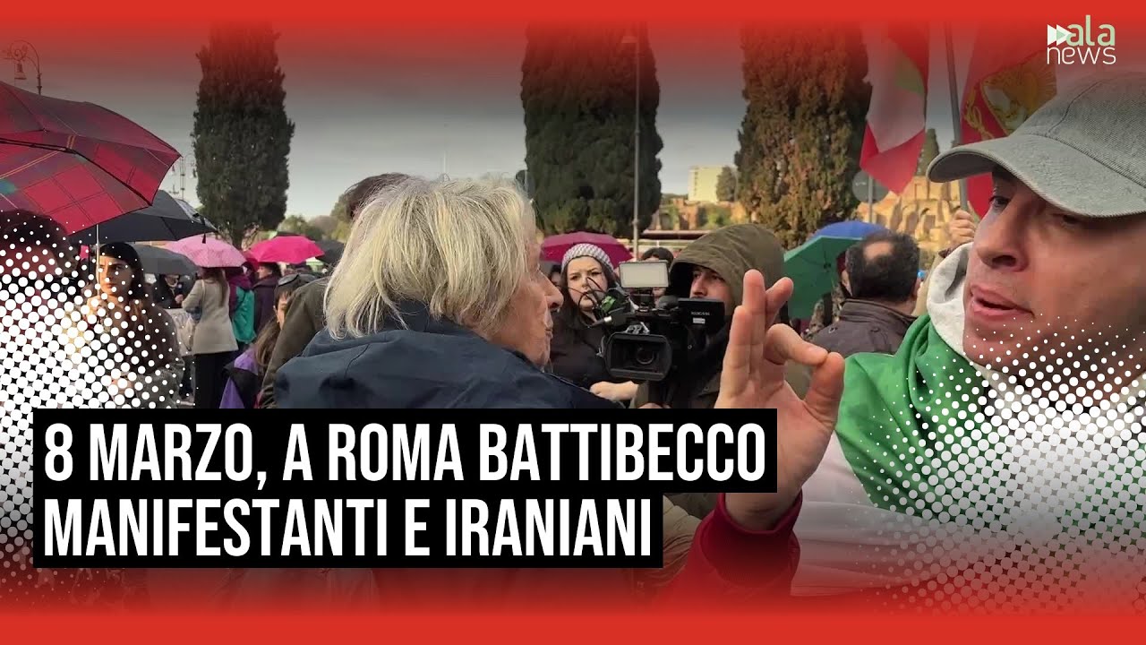 8 marzo, a Roma battibecco tra manifestanti e gruppo di iraniani pro guerra