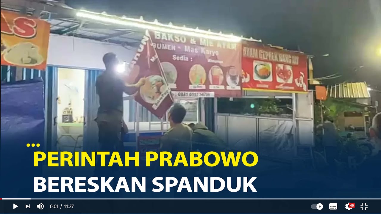 Perintah Prabowo Bereskan Spanduk, Satpol PP Langsung Copot Ratusan Spanduk Menuju Rumah Prabowo