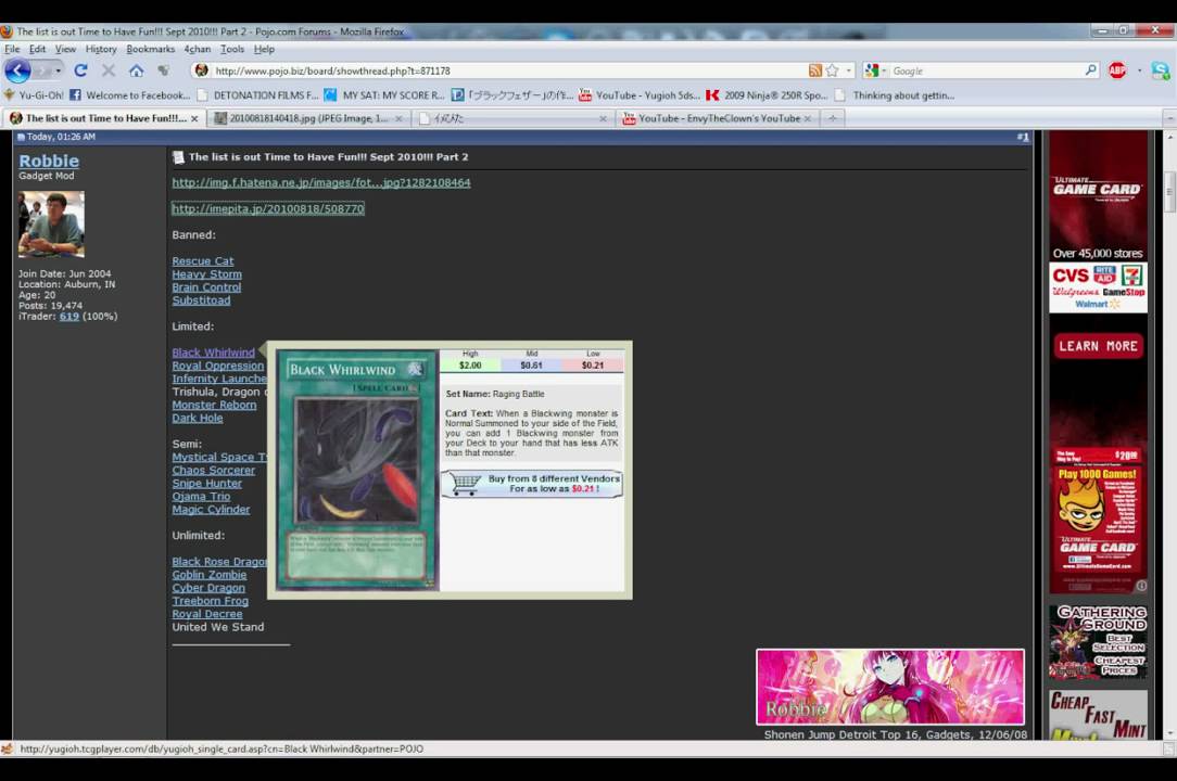 Sept. 1st 2010 BANLIST!?!?!?!!!