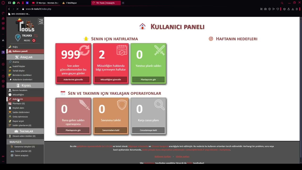 TRAVİAN KİNGDOMS TK-TOOLS GİRİŞ YAPMA VE HESAP BAĞLAMA