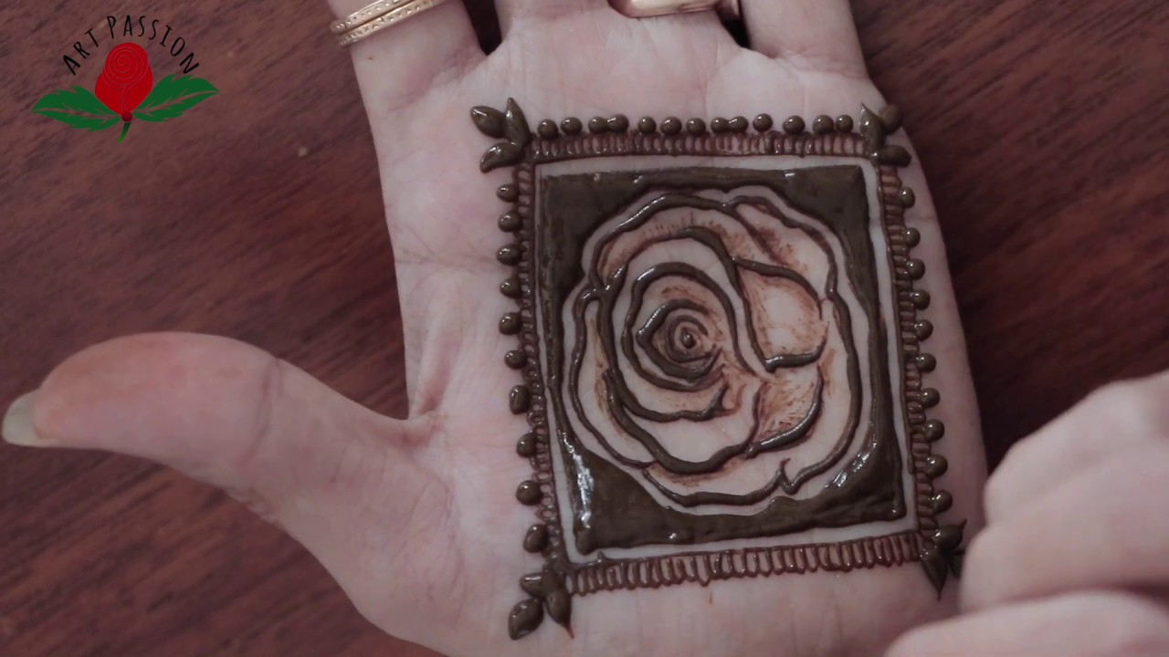 How to draw rose flower in mehendi design | मेहँदी डिज़ाइन मैं rose फ़्लावर कैसे बनाए