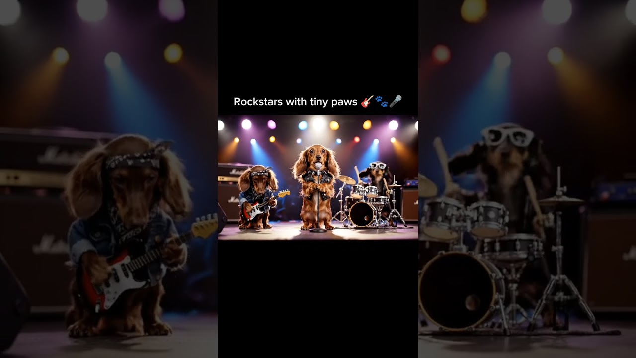 Tiny paws, big rock energy 🎸🐾 
