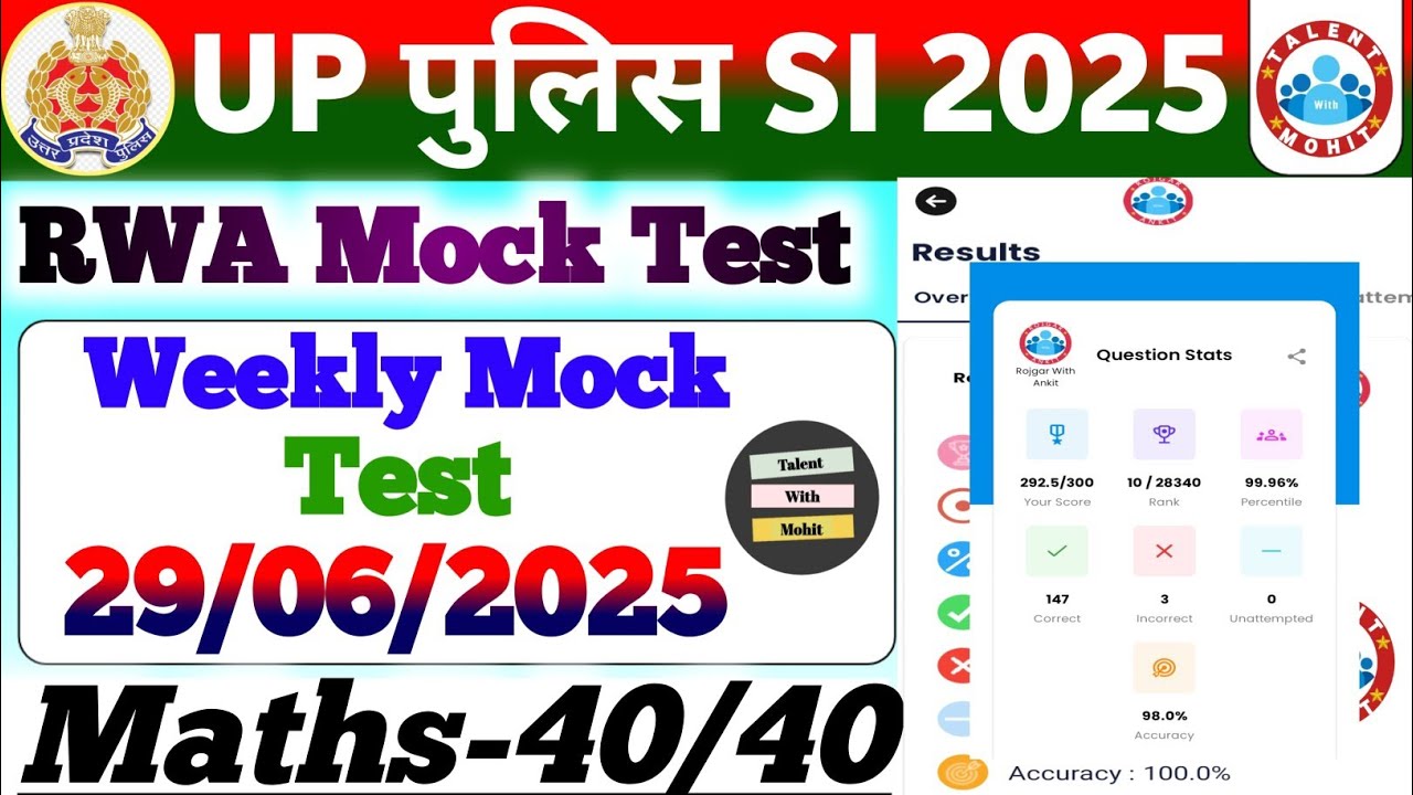Rojgar With Ankit Up Sub Inspector 29 June 2025 Free Weekly Mock Test Solution