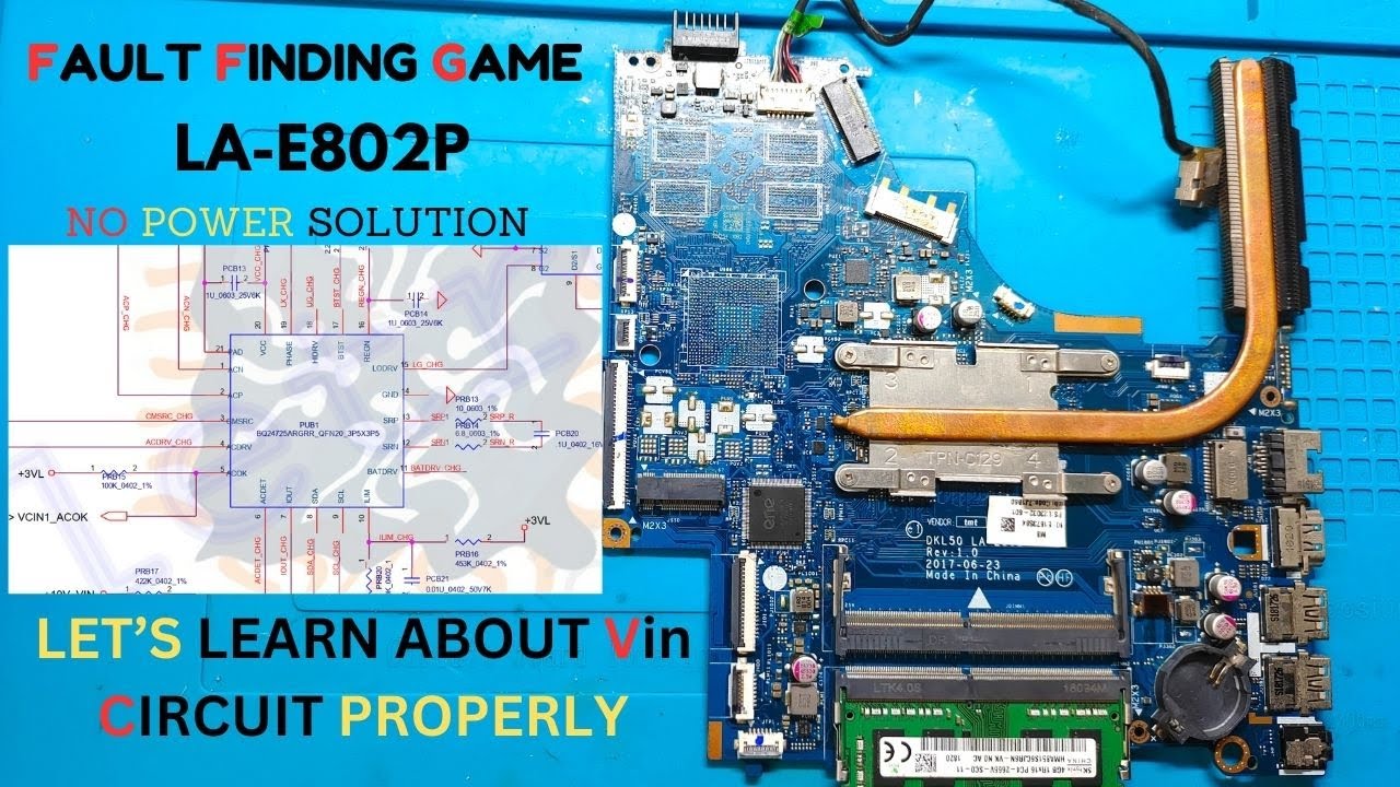 LA-E802P NO POWER SOLUTION | CHARGING IC FULL REQUIREMENT | BQ25725A | PROPER Vin FORMATION |#hp