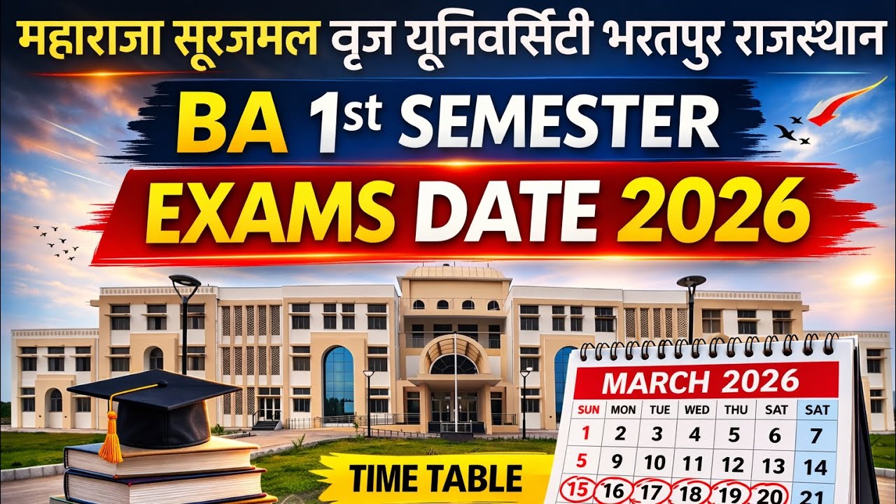 BA 1st semester exams date aa gyi #msbu #maharaja surajamal brij university bharatpur 