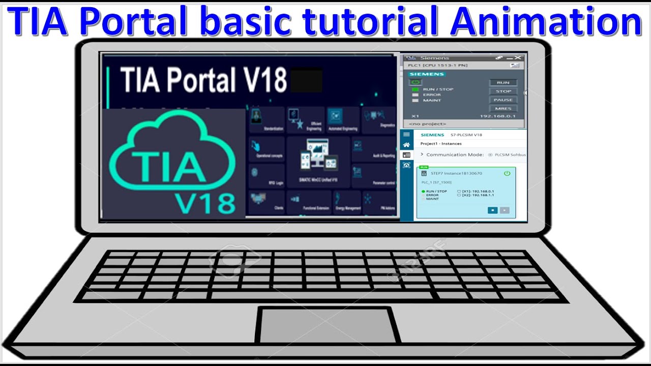 TIA Portal basic tutorial animations| PLCSIM with TIA Portal| PLC training course| PLCs tutorials