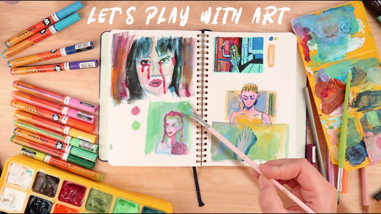 Let's play with art supplies and have fun! Draw with me!