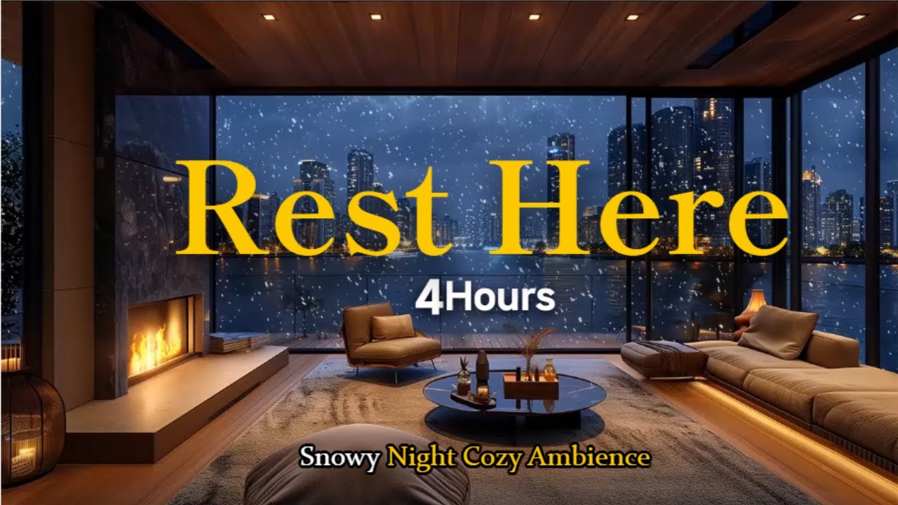 카페음악 Cafe, Cozy, Fireplace, Snow Music 저작권 걱정없는 Copyright-Free 4시간 연속 Lo-fi