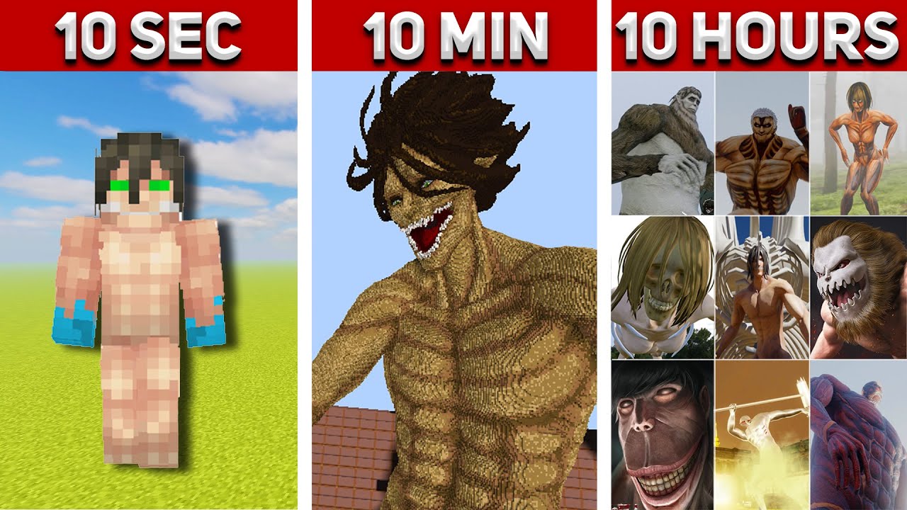 Nine Titans in MINECRAFT: 10 Hours, 10 Minutes, 10 SECONDS!