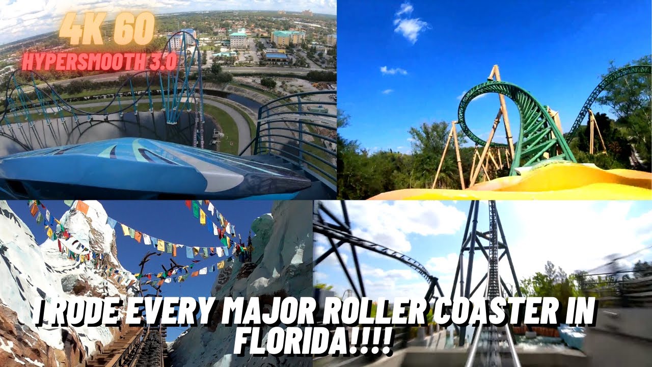 [4k 60] Riding EVERY MAJOR ROLLER COASTER in Florida!