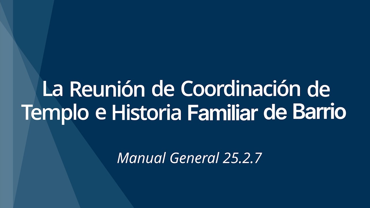 Reunión de Coordinación de Templo e Historia Familiar de Barrio | Área Sudamérica Sur