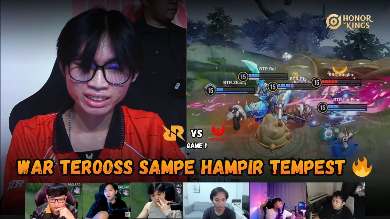 GAME PENUH ADU MEKANIK - REAKSI STREAMER RRQ VS BTR GAME 1 IKL SPRING 2026 HOK