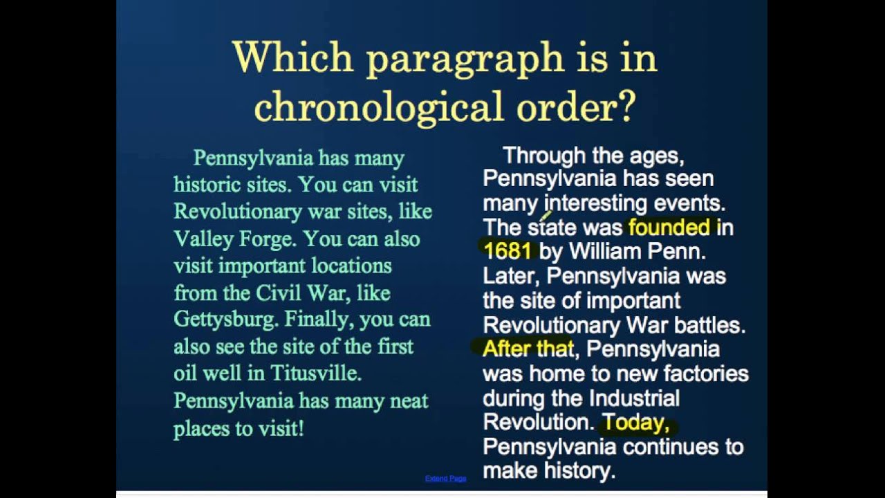 Chronological Text Structure