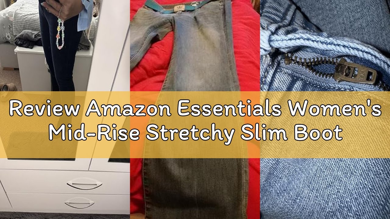 Review Amazon Essentials Women's Mid-Rise Stretchy Slim Bootcut Jeans - Discontinued Colours