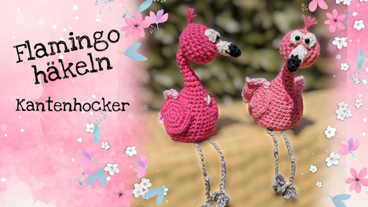 Sommer Deko Anleitung ☀️ 🦩Flamingo Kantenhocker häkeln 🦩