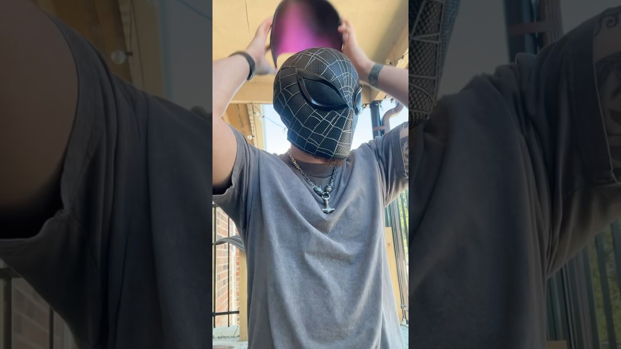 Would you wear this 100% 3D Printed Black Superior #SpiderMan #Cosplay #Helmet ? #marvel #3dprinting