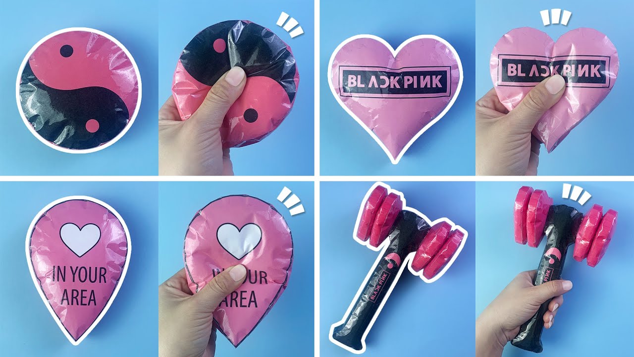 🖤 4 Món Đồ Chơi Squishy BlackPink ❤️ / Cách Làm SQUISHY BLACKPINK K Cần Vẽ Đây Rồi!