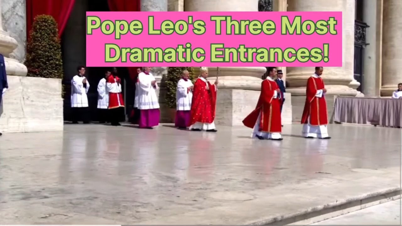 Pope Leo's Three Most Dramatic Mass Entrances. #popeleoxiv #vatican #catholicchurch