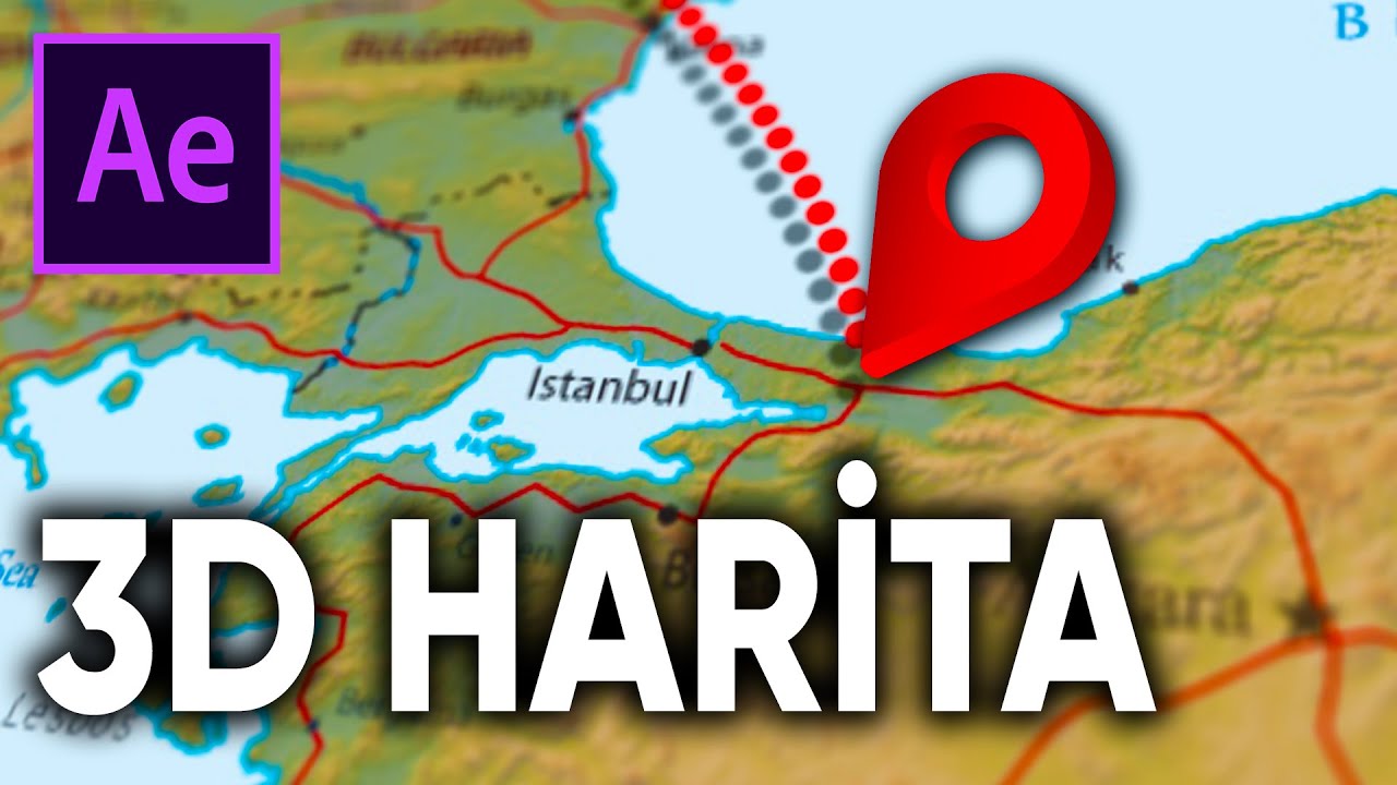 3D SEYAHAT HARİTASI ANİMASYONU (Hızlı ve Detaylı Anlatım) - After Effects Dersleri