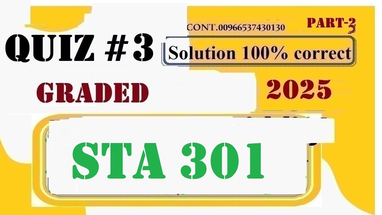 sta 301 quiz 3 solution 2025
